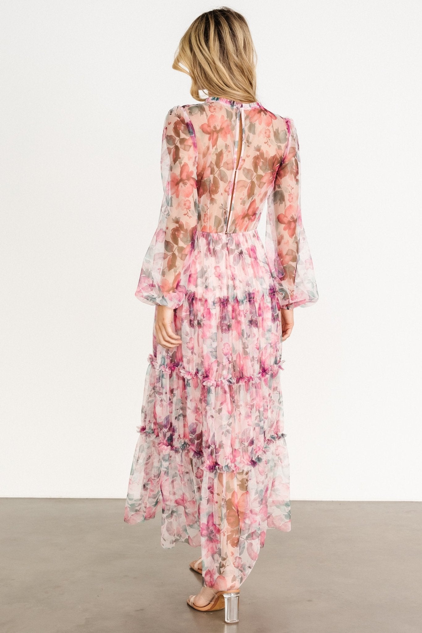 Stephanie Tiered Maxi Dress | Mauve Floral - Baltic Born