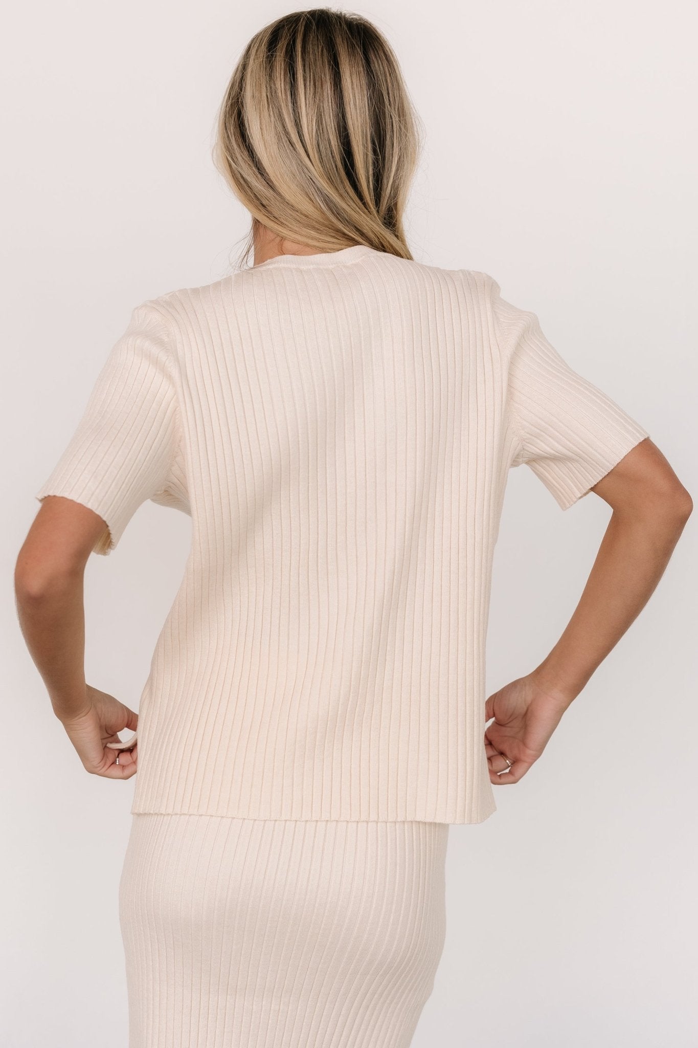 Stormi Ribbed Sweater Top | Cream - Baltic Born