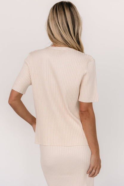 Stormi Ribbed Sweater Top | Cream - Baltic Born