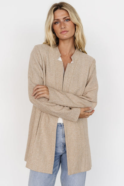 Stratford Open Front Blazer | Natural - Baltic Born