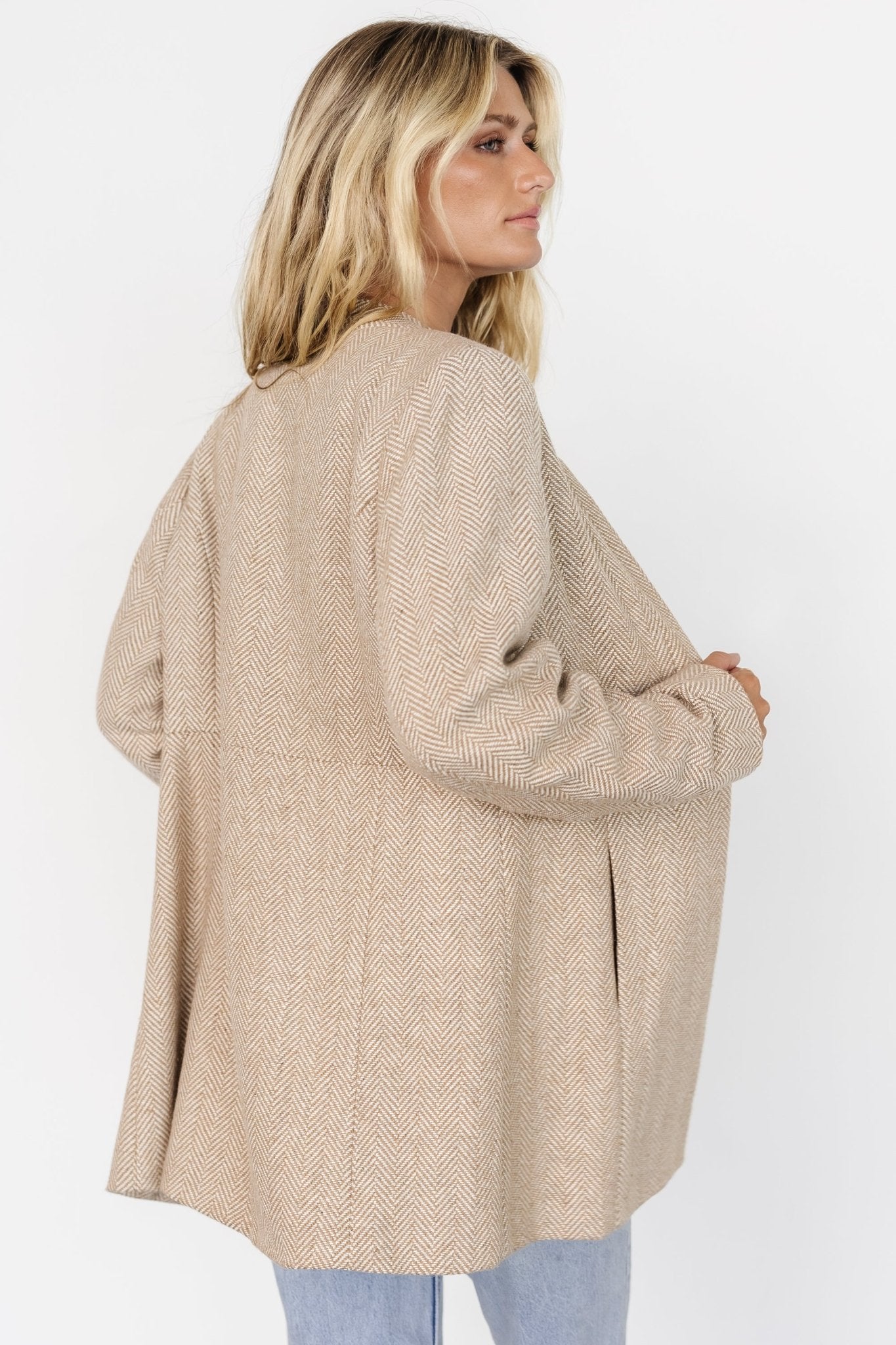 Stratford Open Front Blazer | Natural - Baltic Born