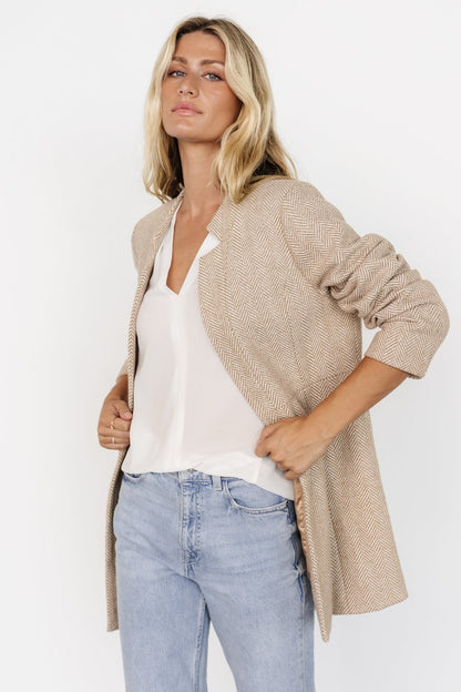 Stratford Open Front Blazer | Natural - Baltic Born