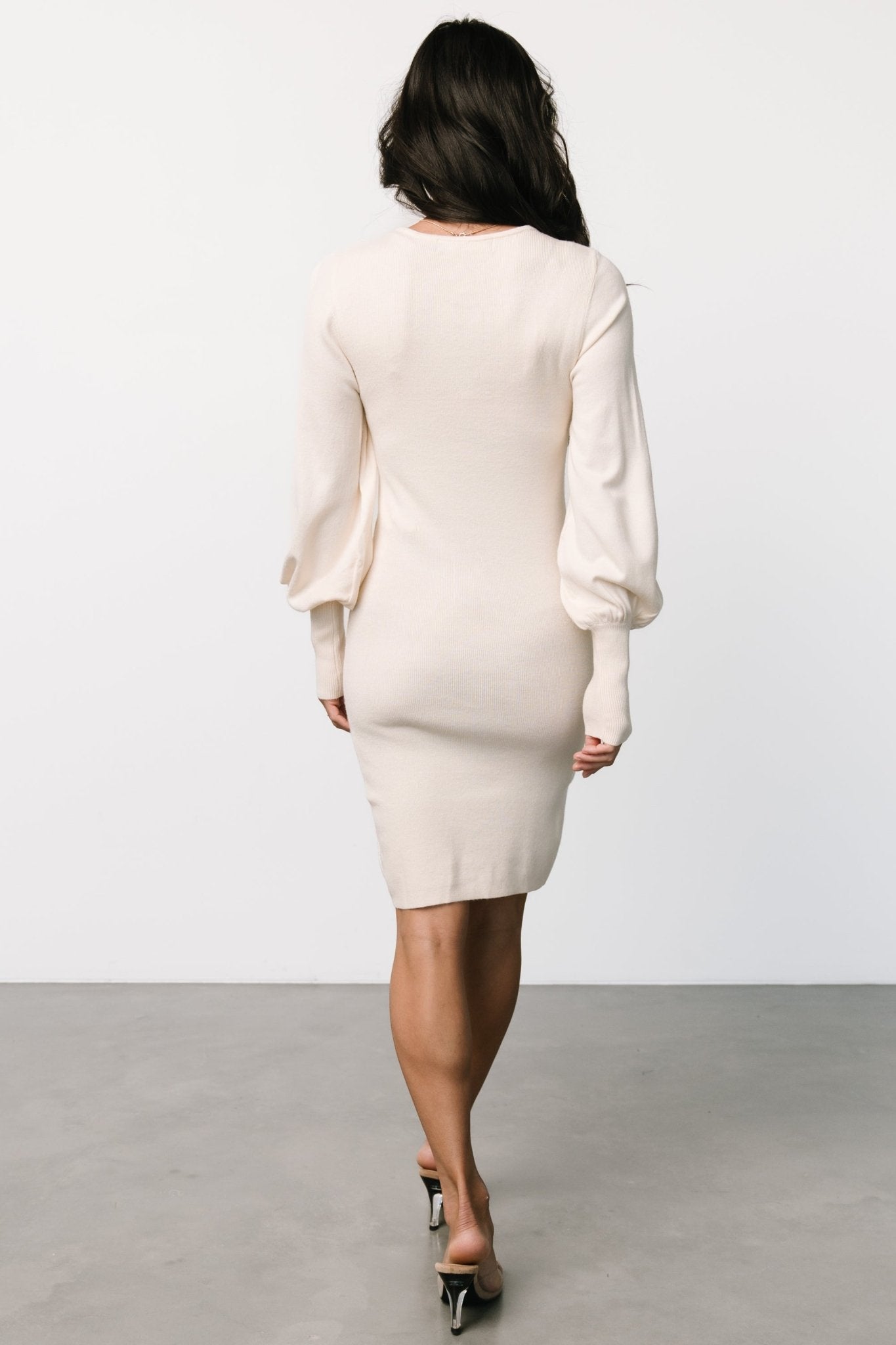 Suki V Neck Sweater Dress | Cream - Baltic Born