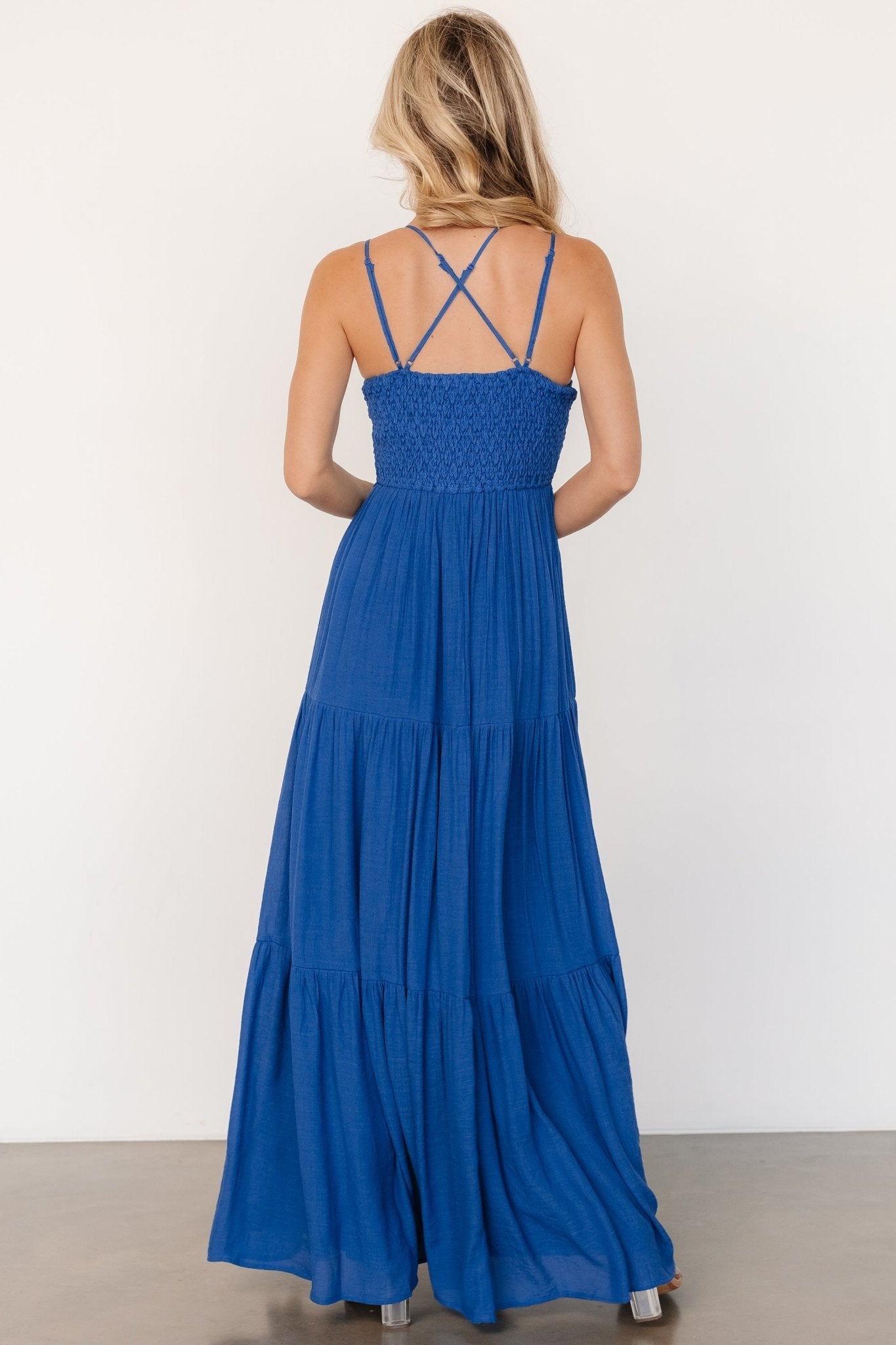 blue dress with lace top Baltic Born Womens Summerlin Lace Top Maxi Dress | Blue