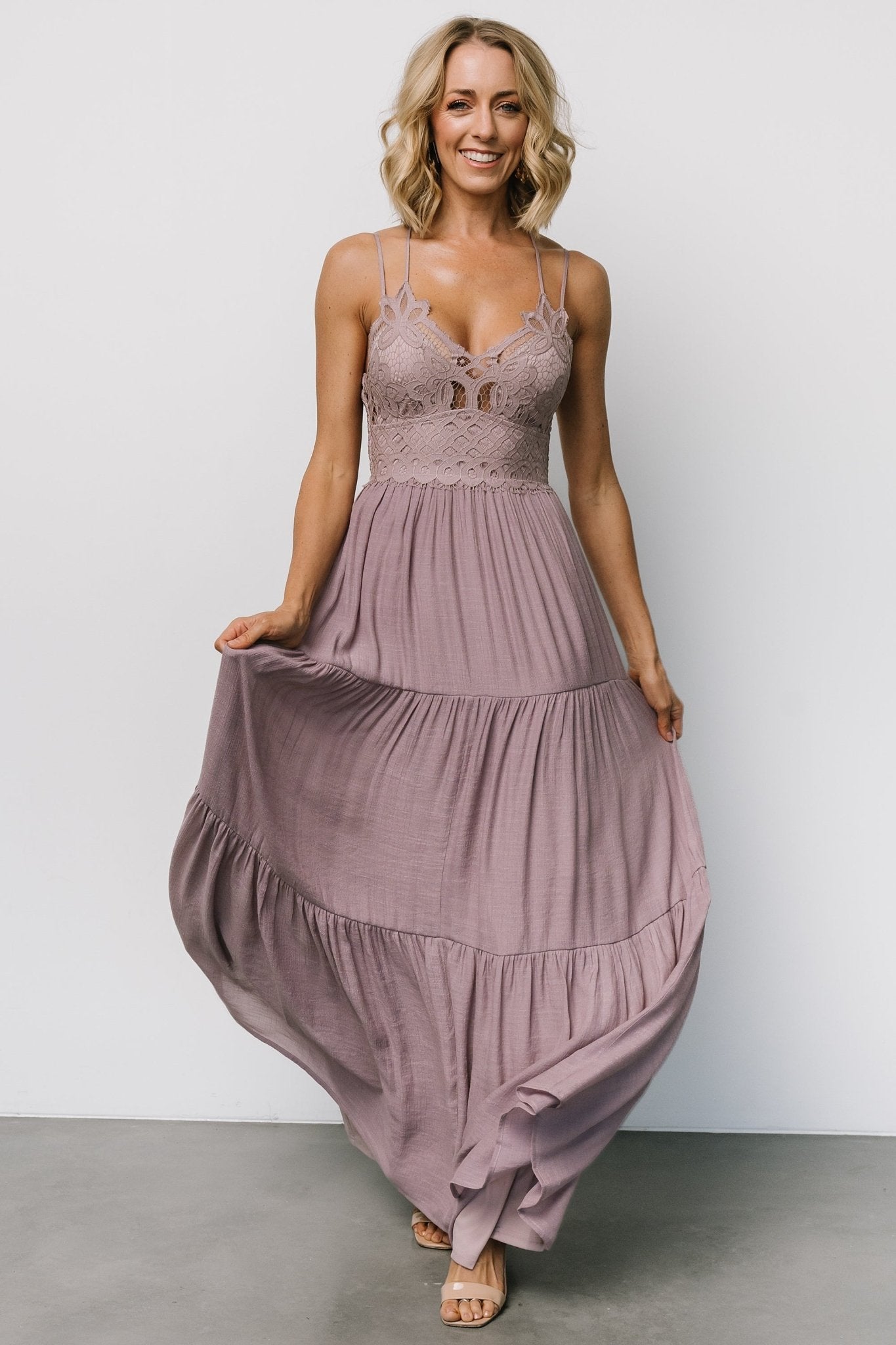 Summerlin Lace Top Maxi Dress | Dusty Mauve - Baltic Born