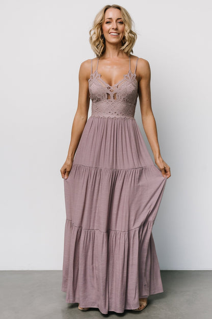 Summerlin Lace Top Maxi Dress | Dusty Mauve - Baltic Born