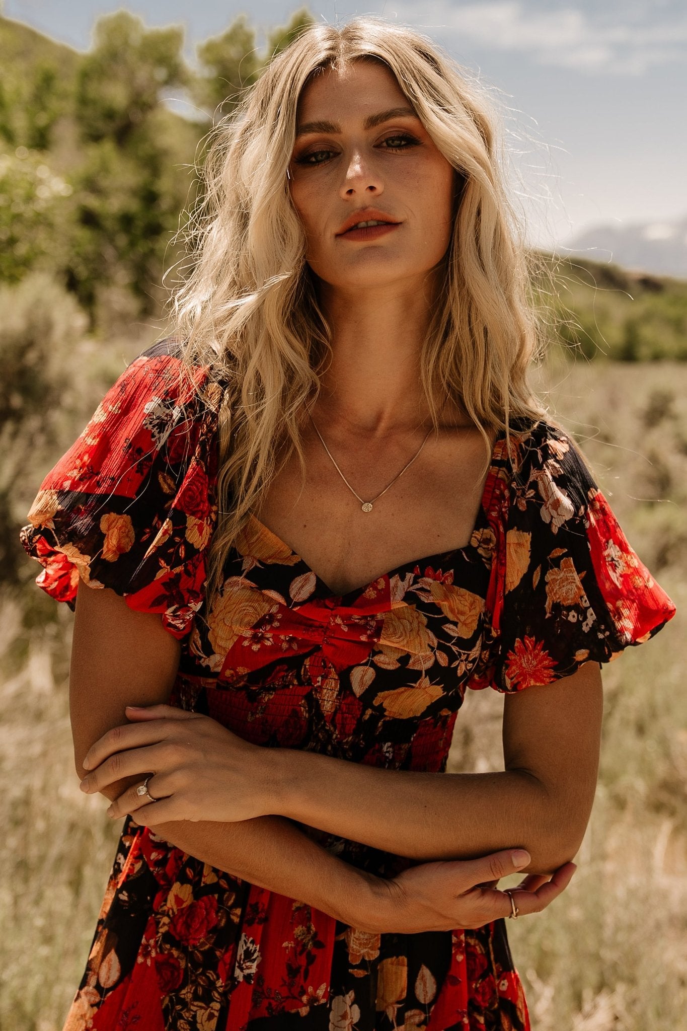 Boho Black Maxi Dress With Red Flowers Suzy Maxi Dress Black Red Multi