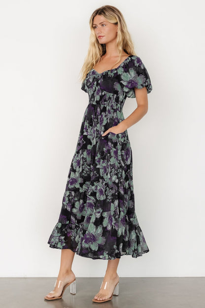 Suzy Maxi Dress | Dark Blue Multi - Baltic Born