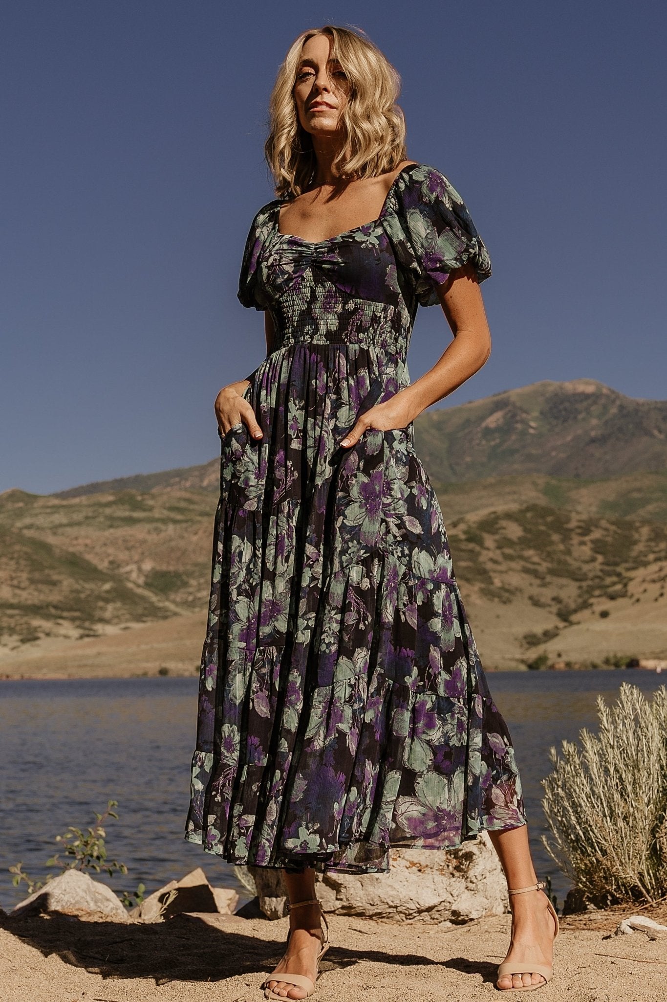 Suzy Maxi Dress | Dark Blue Multi - Baltic Born