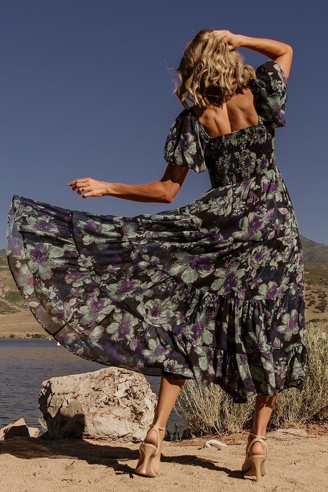 Suzy Maxi Dress | Dark Blue Multi - Baltic Born