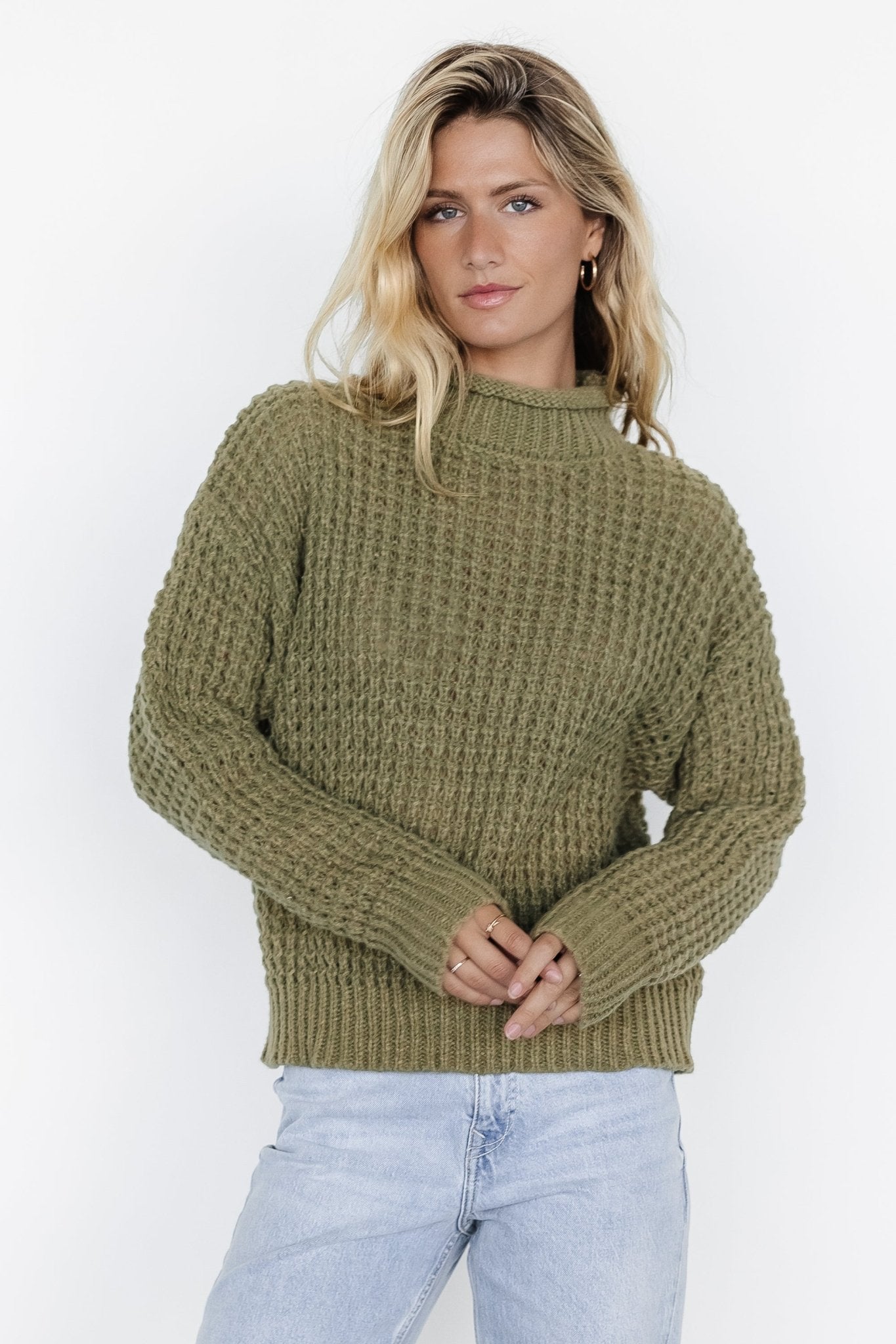 Syracuse Chunky Knit Sweater | Dusty Olive - Baltic Born