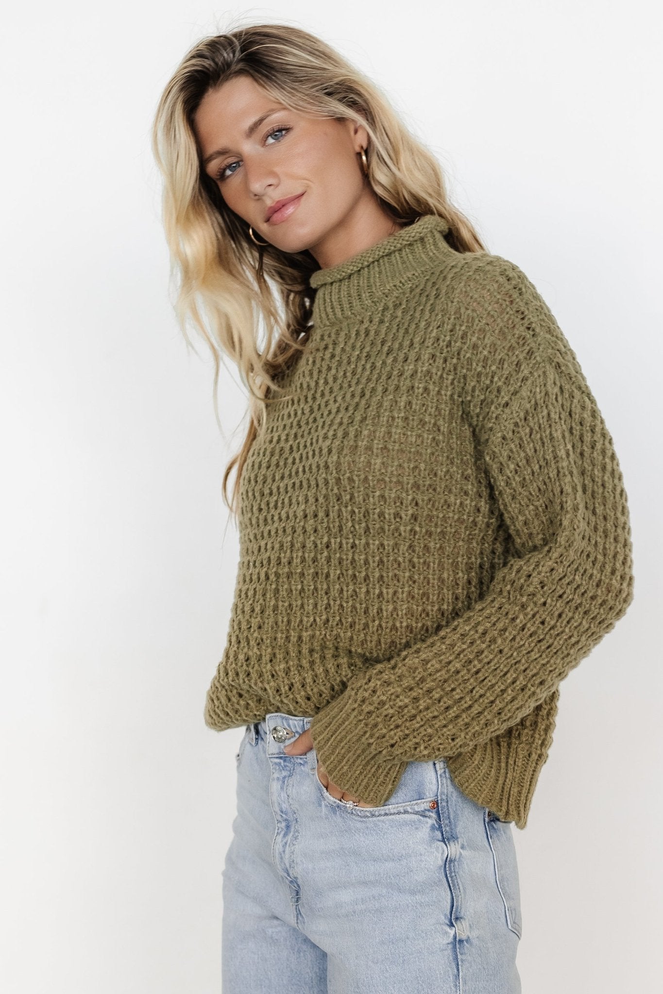 Syracuse Chunky Knit Sweater | Dusty Olive - Baltic Born