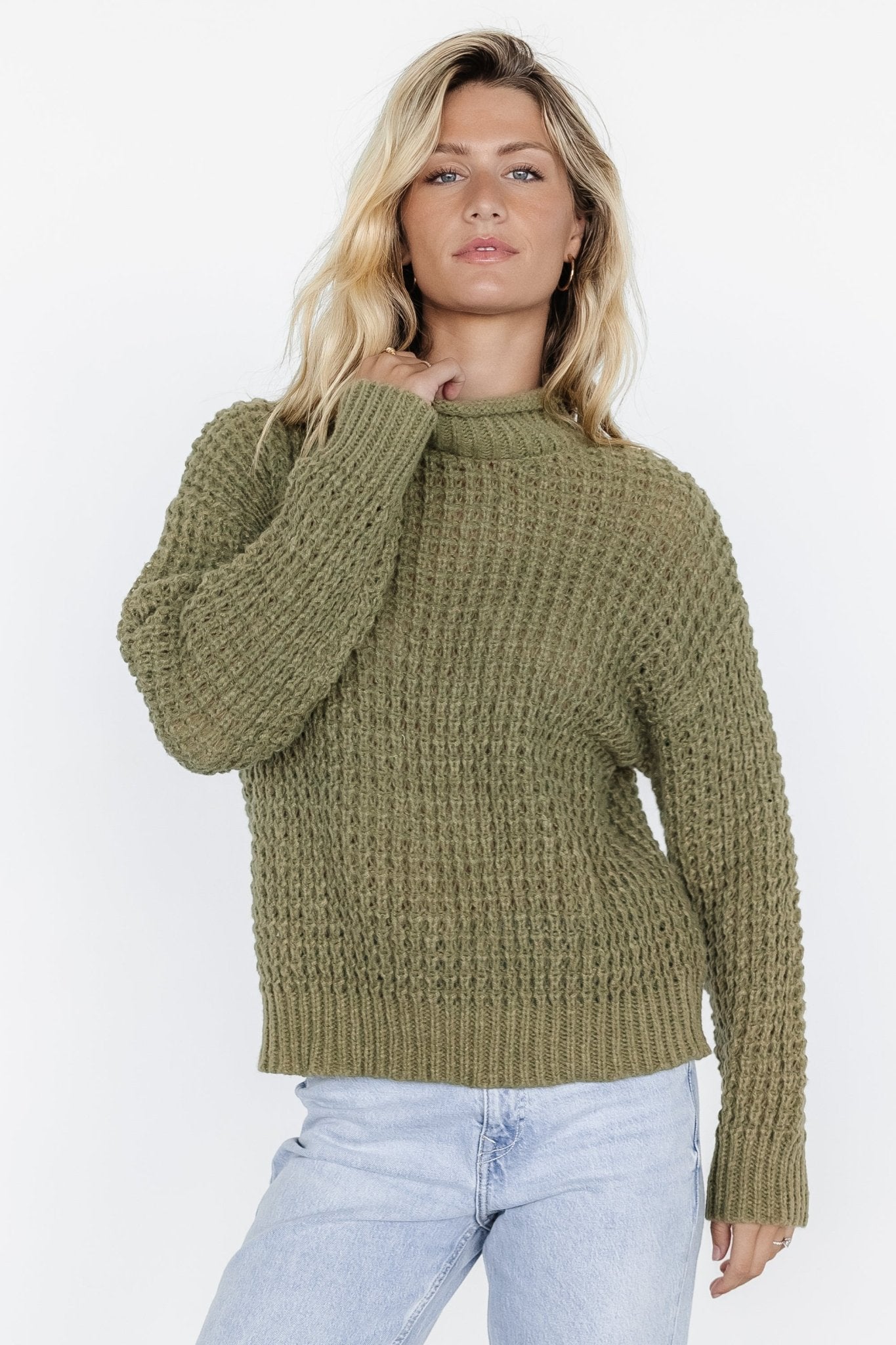 Syracuse Chunky Knit Sweater | Dusty Olive - Baltic Born