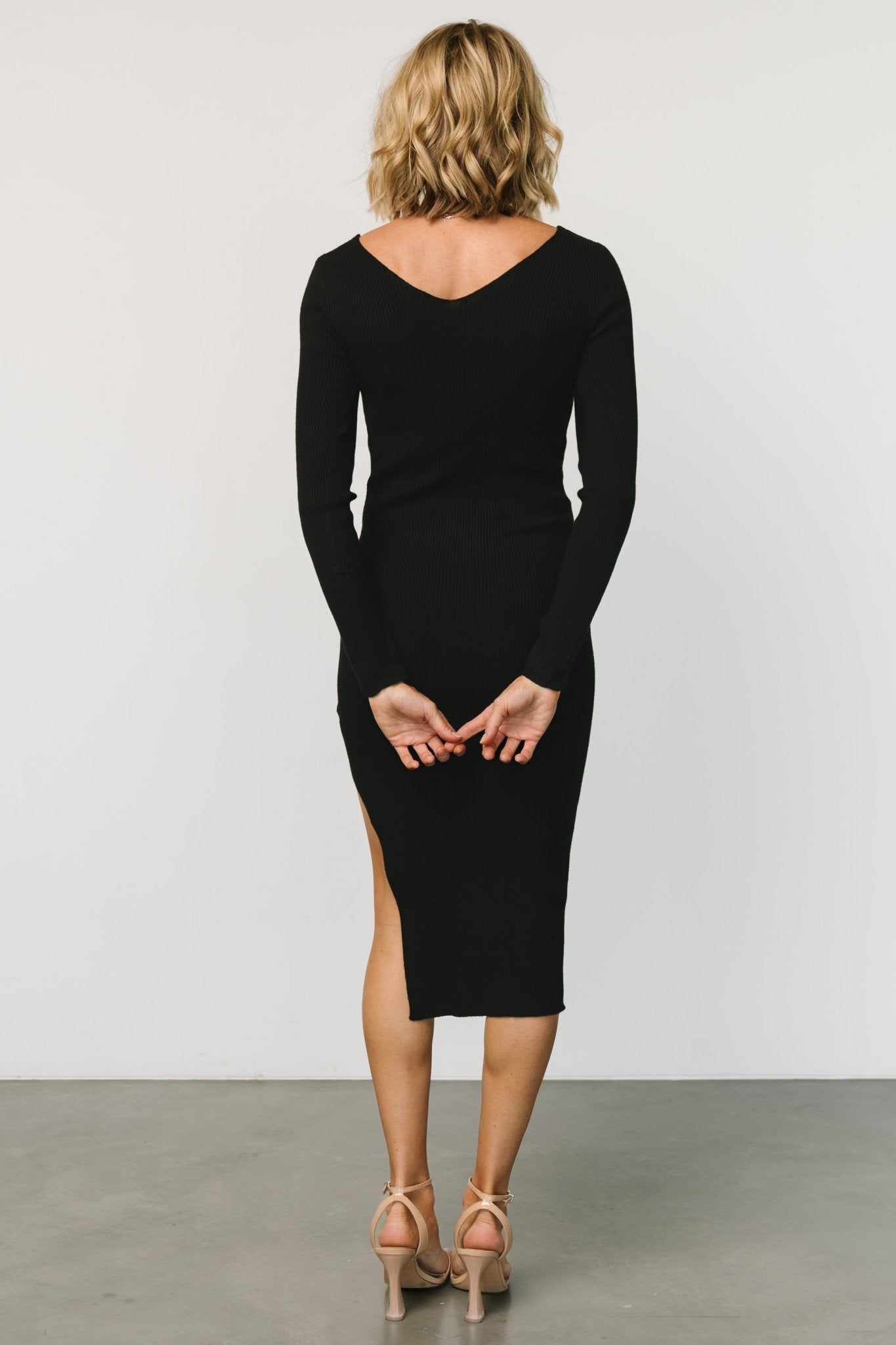 Tacey Midi Dress | Black - Baltic Born