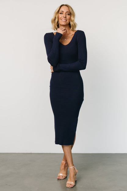 Tacey Midi Dress | Navy - Baltic Born