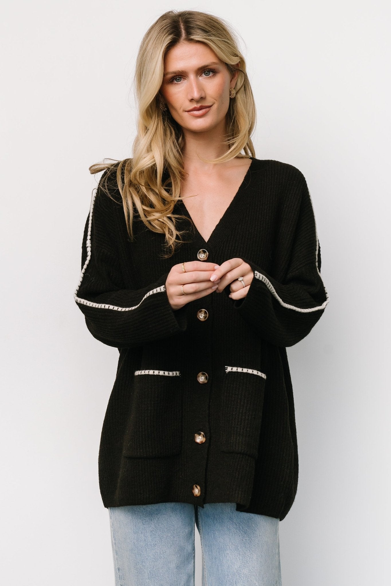 Tally Knit Cardigan | Dark Chocolate - Baltic Born