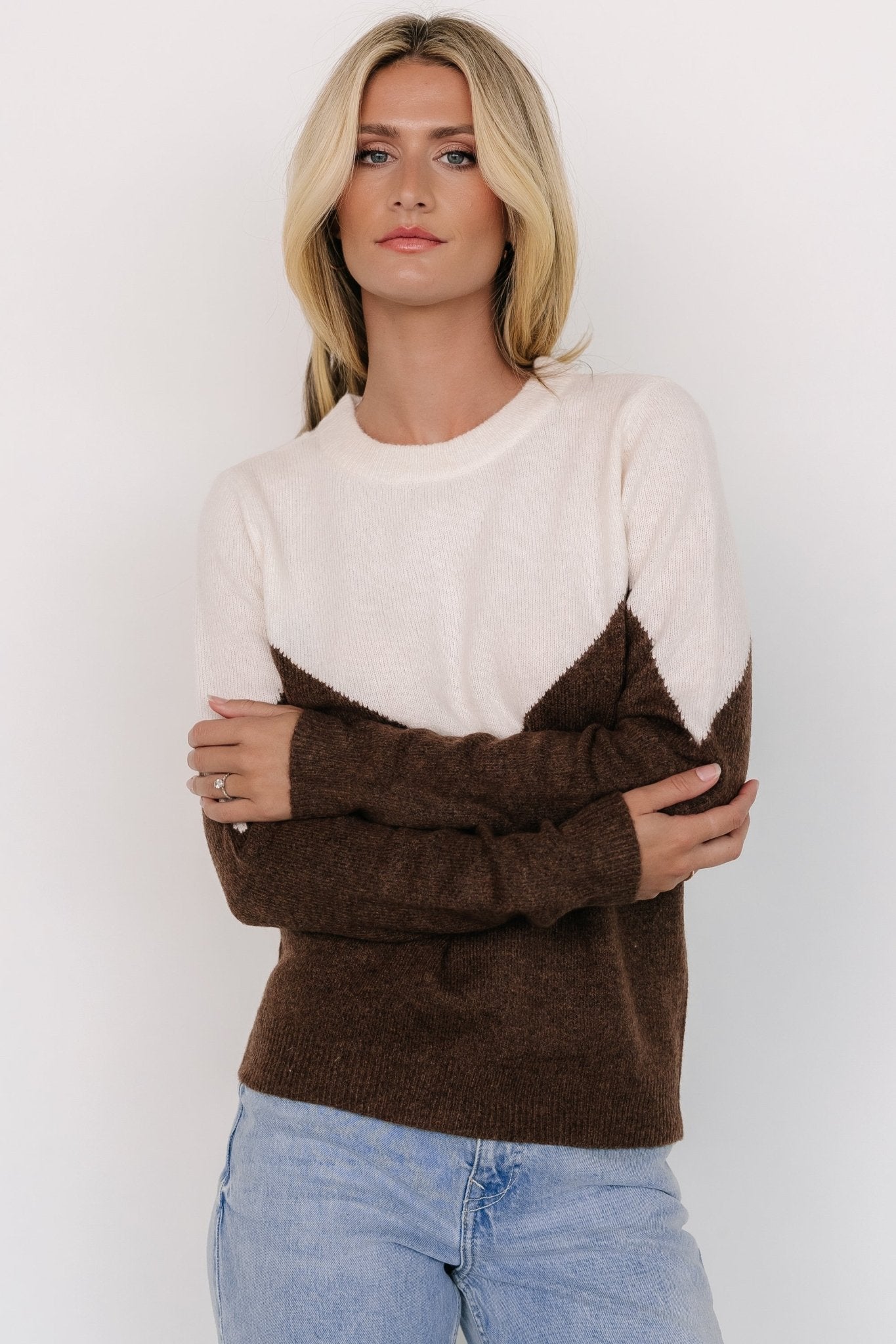 Tanner Sweater | Ivory + Brown - Baltic Born