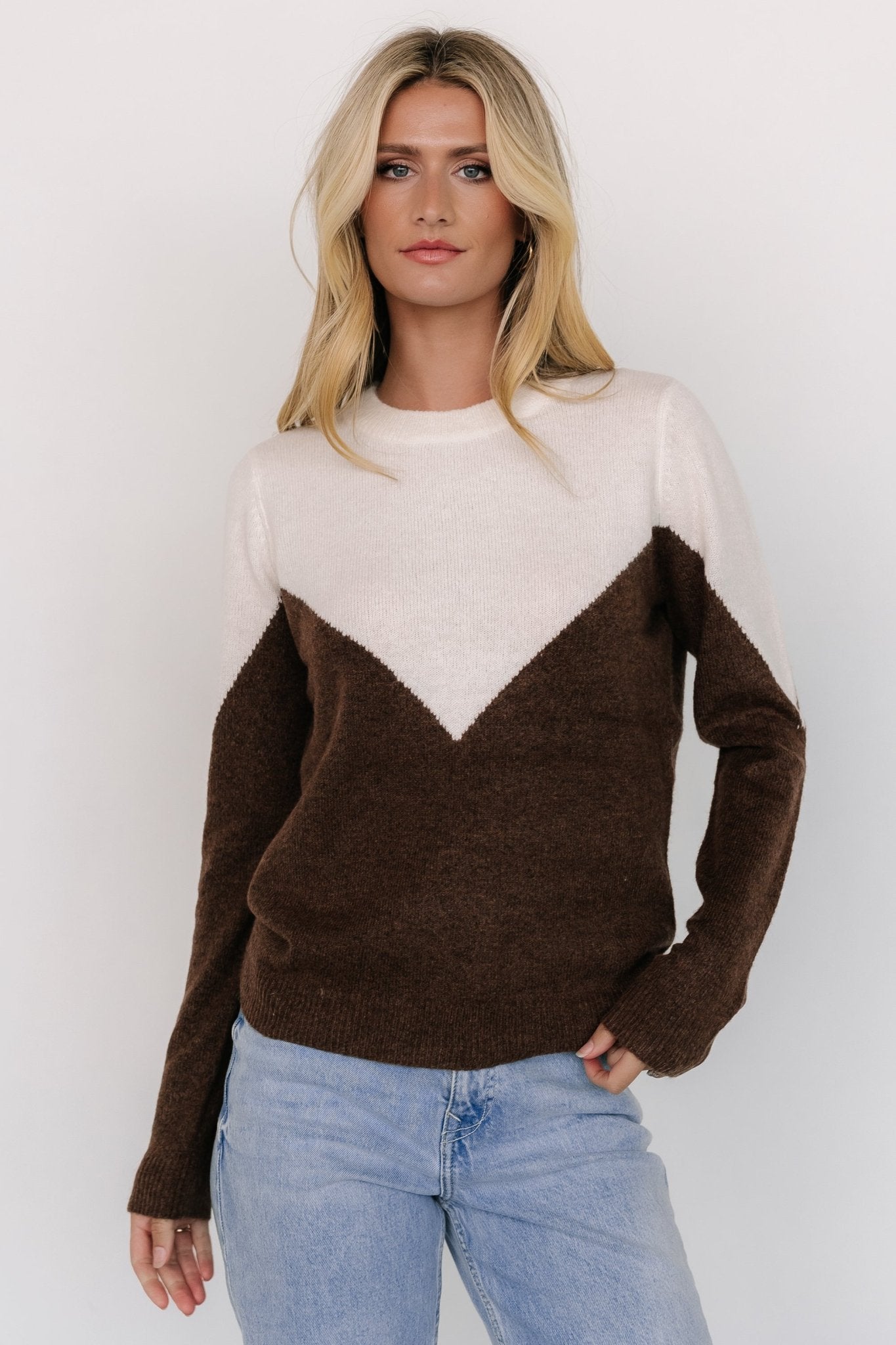 Tanner Sweater | Ivory + Brown - Baltic Born