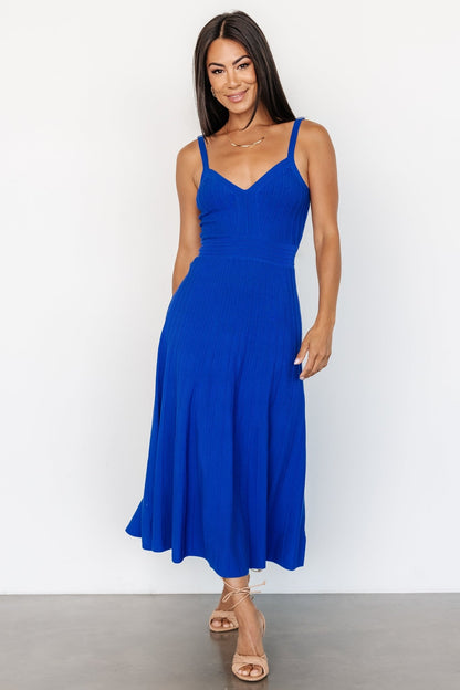 Tanya Knit Midi Dress | Cobalt - Baltic Born