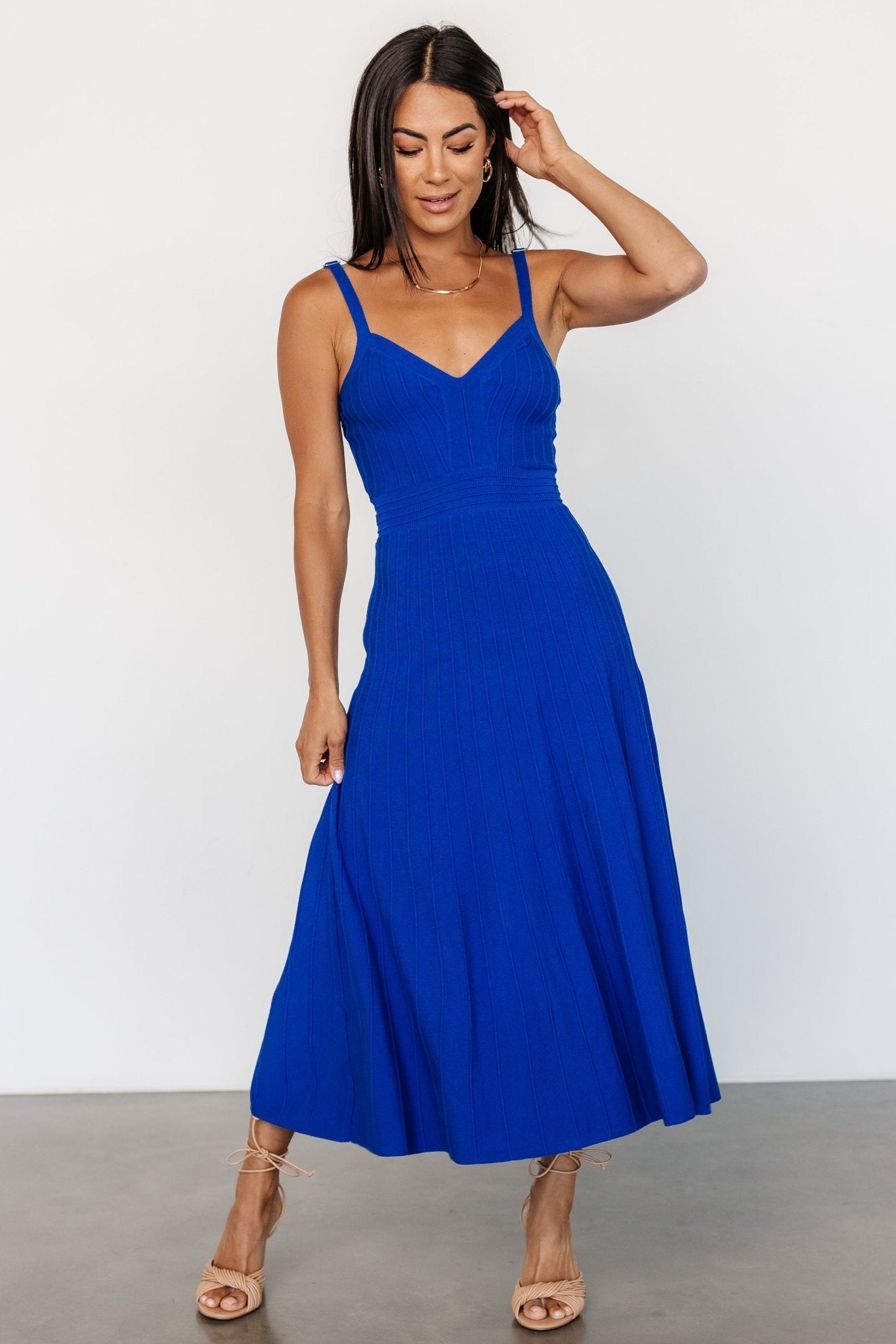 Tanya Knit Midi Dress | Cobalt - Baltic Born