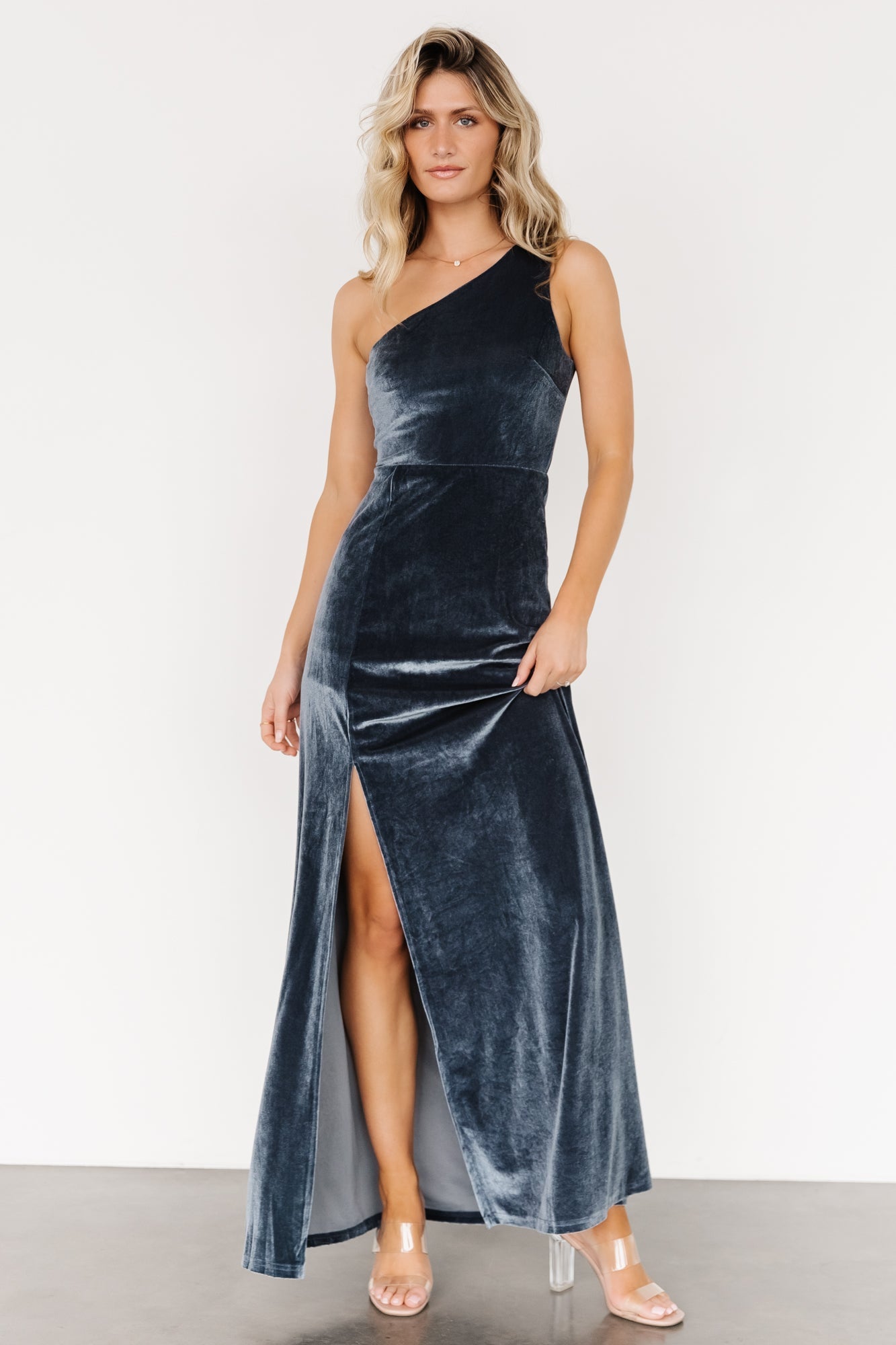 Tatiana Velvet One Shoulder Maxi Dress