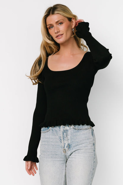 Tayla Knit Top | Black - Baltic Born