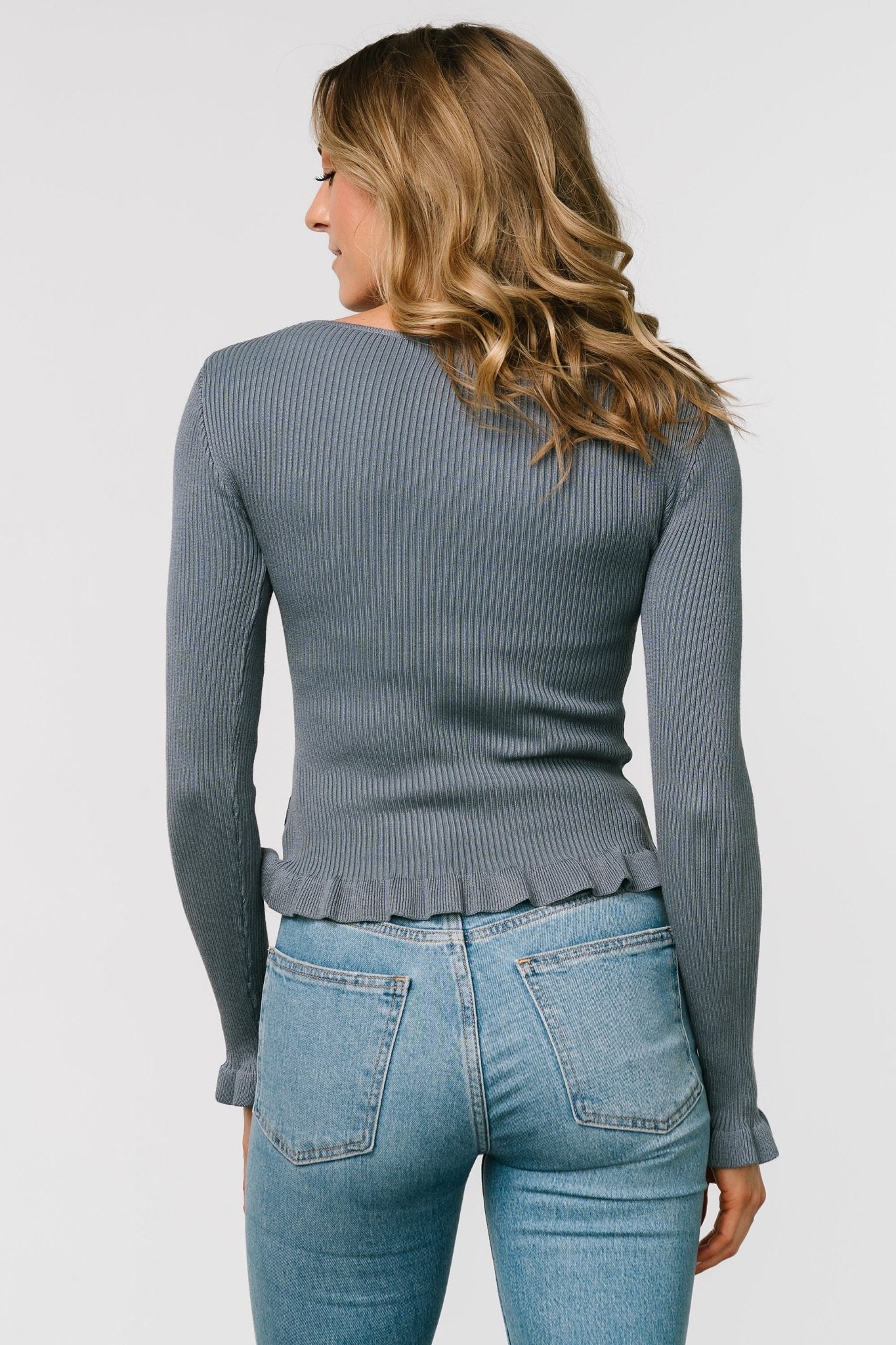 Tayla Knit Top | Slate Blue - Baltic Born