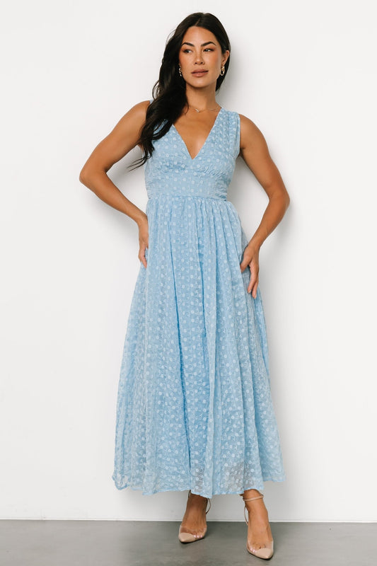 Thalia Embroidered Tank Midi Dress | Blue - Baltic Born