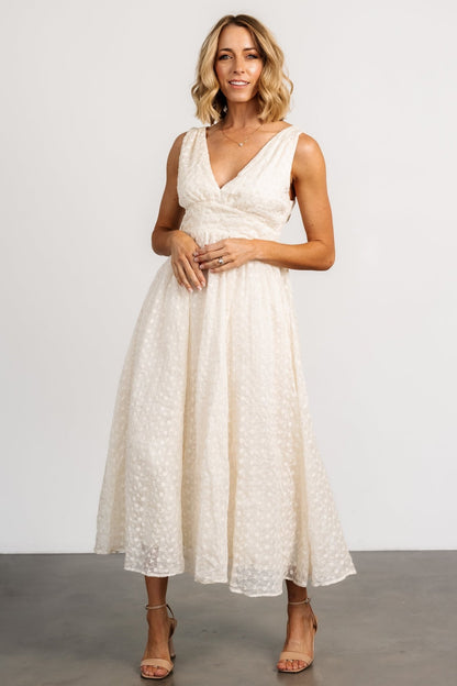 Thalia Embroidered Tank Midi Dress | Vintage Cream - Baltic Born