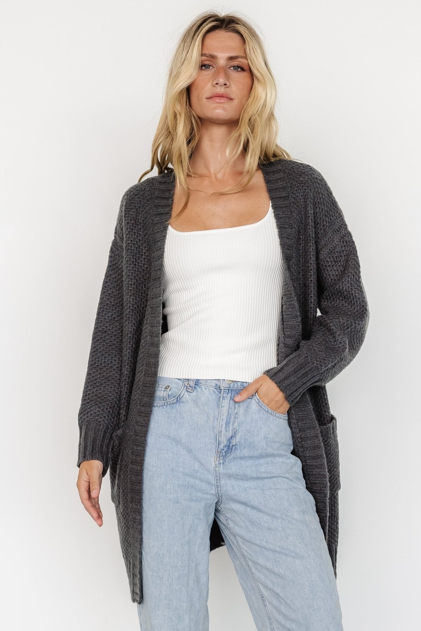 Theodora Knit Cardigan | Charcoal - Baltic Born