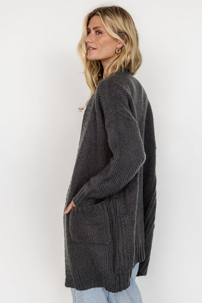 Theodora Knit Cardigan | Charcoal - Baltic Born