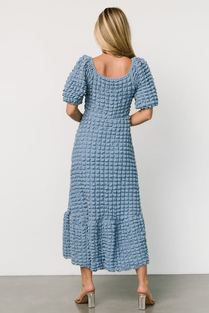 Therese Textured Dress | Denim Blue - Baltic Born