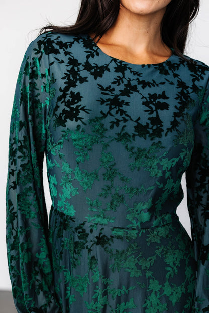 Thora Velvet Dress | Emerald Floral - Baltic Born