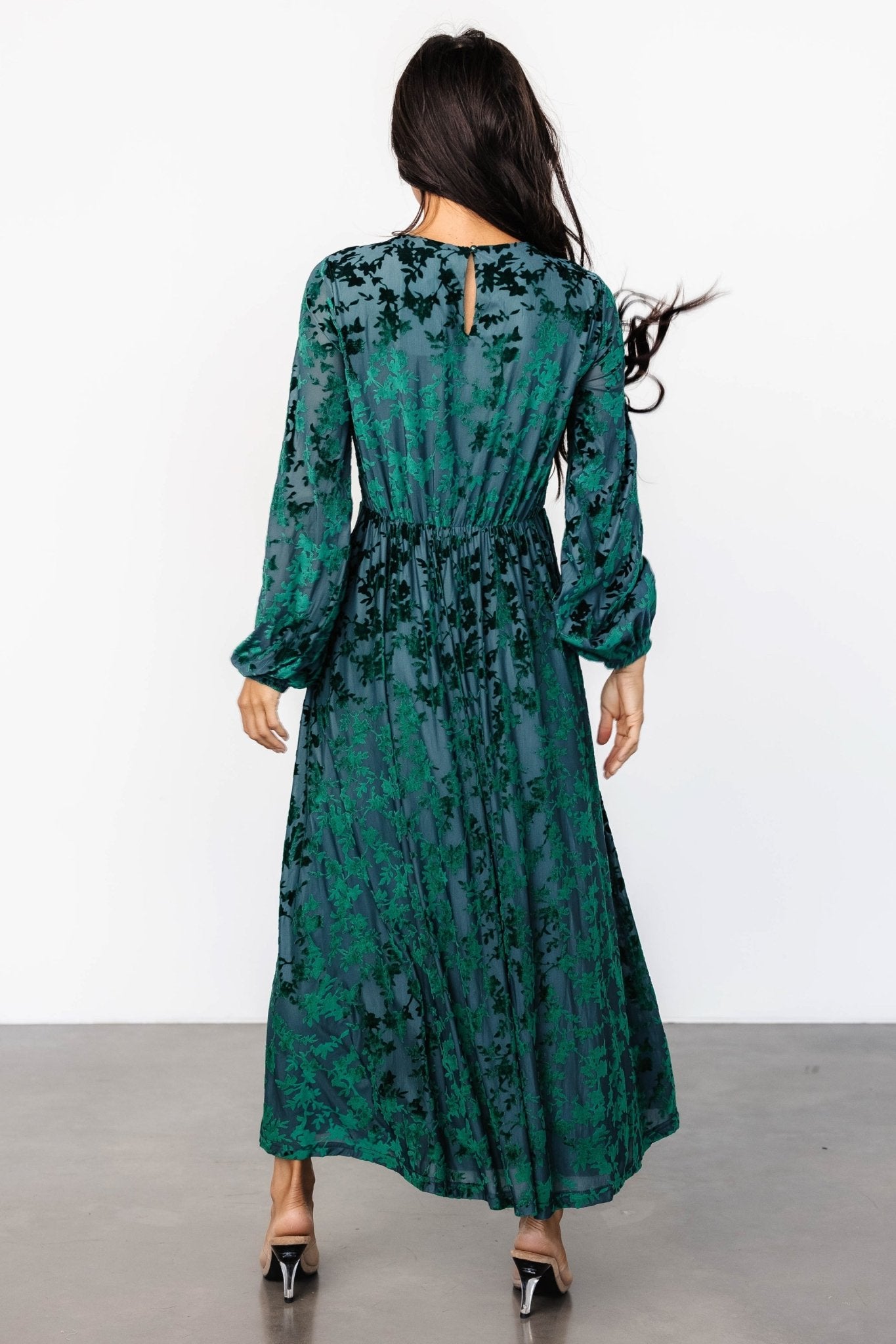 Thora Velvet Dress | Emerald Floral - Baltic Born