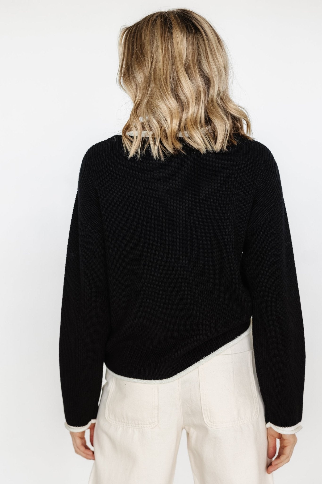 Tiffany Knit Sweater | Black + Off White - Baltic Born