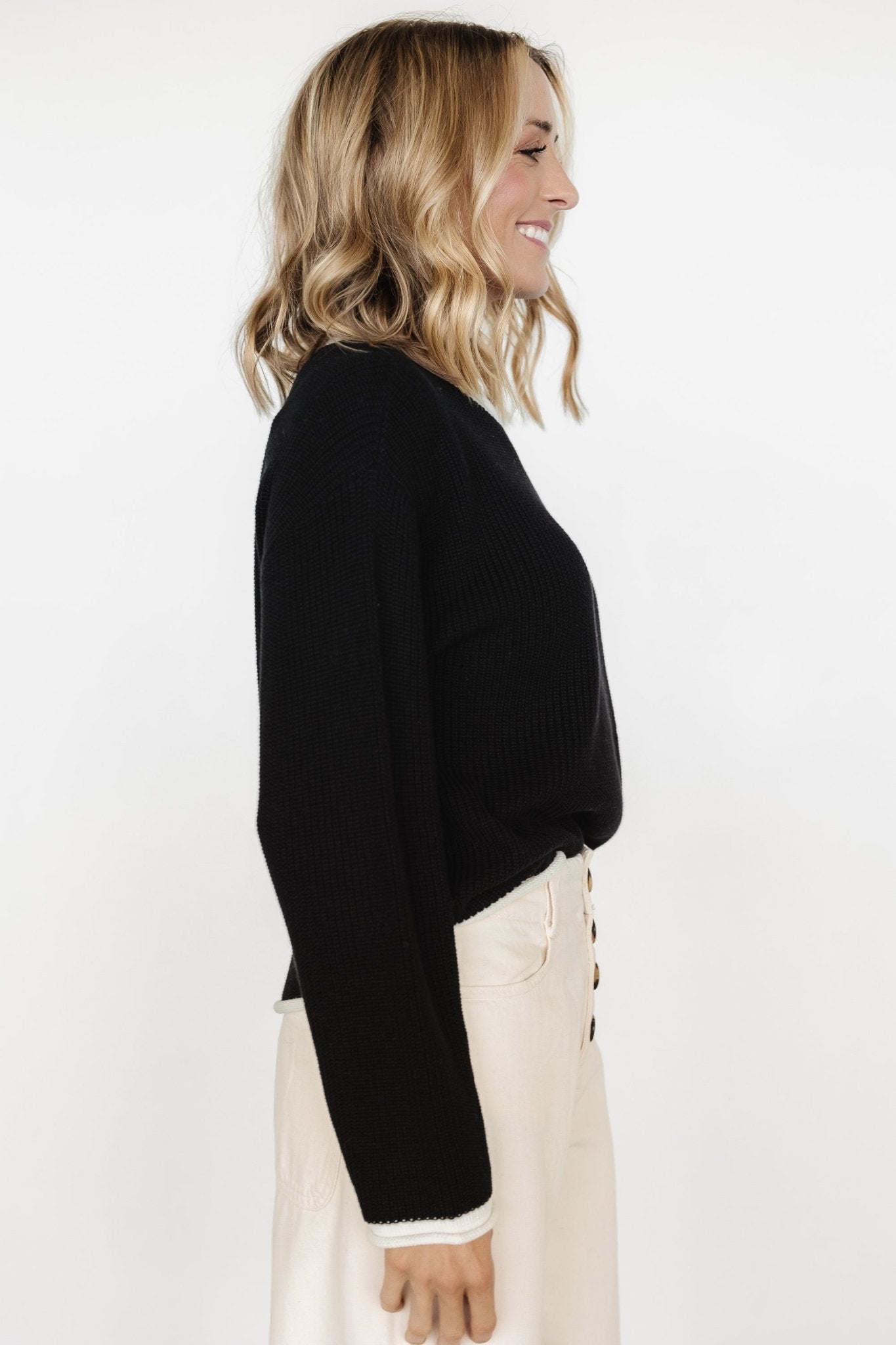 Tiffany Knit Sweater | Black + Off White - Baltic Born