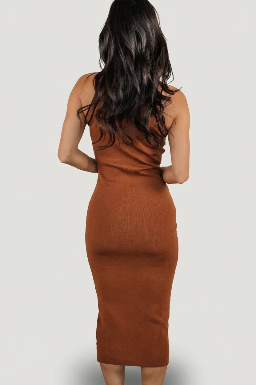 Baltic Born Womens Tove Knit Tank Midi Dress | Copper | Size: XL Baltic Born Womens Tove Knit Tank Midi Dress | Copper | Size: XL