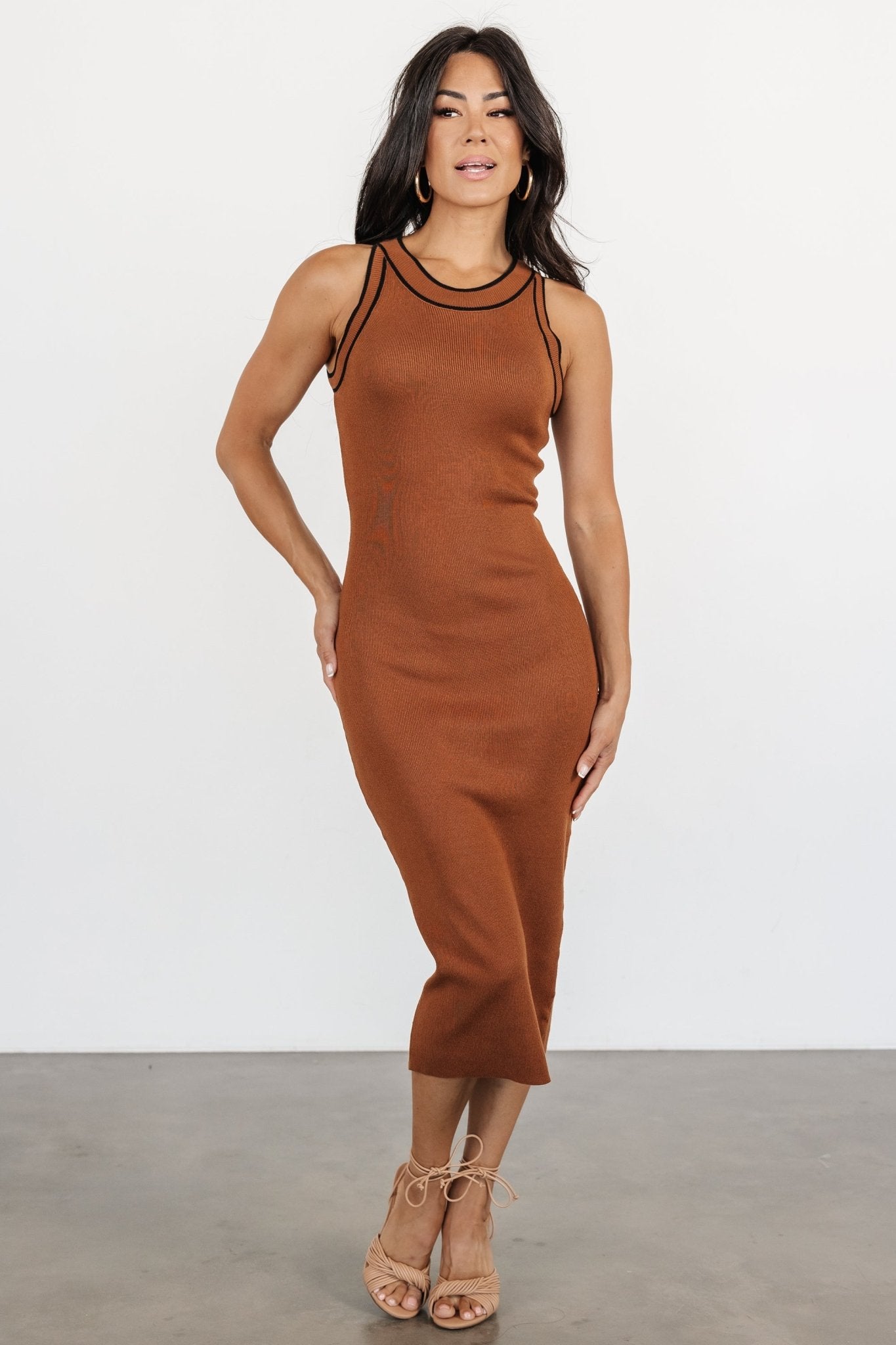 Tove Knit Tank Midi Dress | Copper - Baltic Born