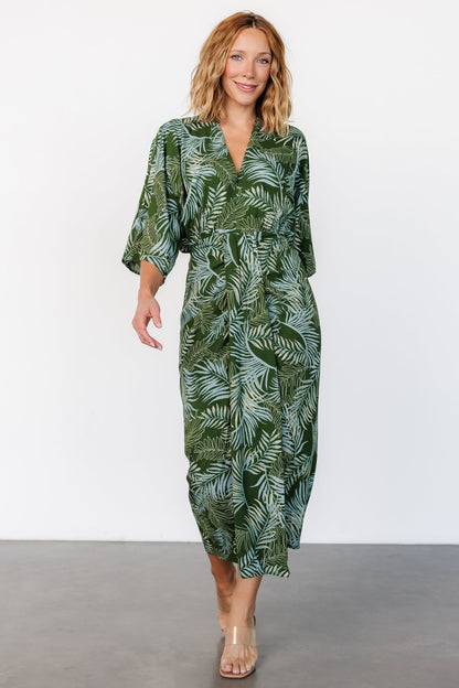 Tula Kimono Dress | Green + Blue Print - Baltic Born