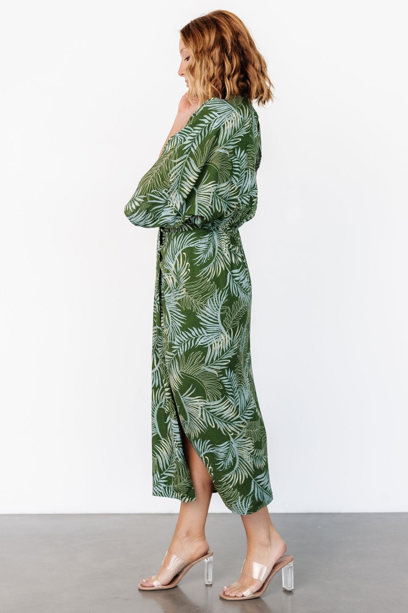 Tula Kimono Dress Green Blue Print