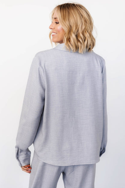 Tuscany Button Top | Blue Gray - Baltic Born