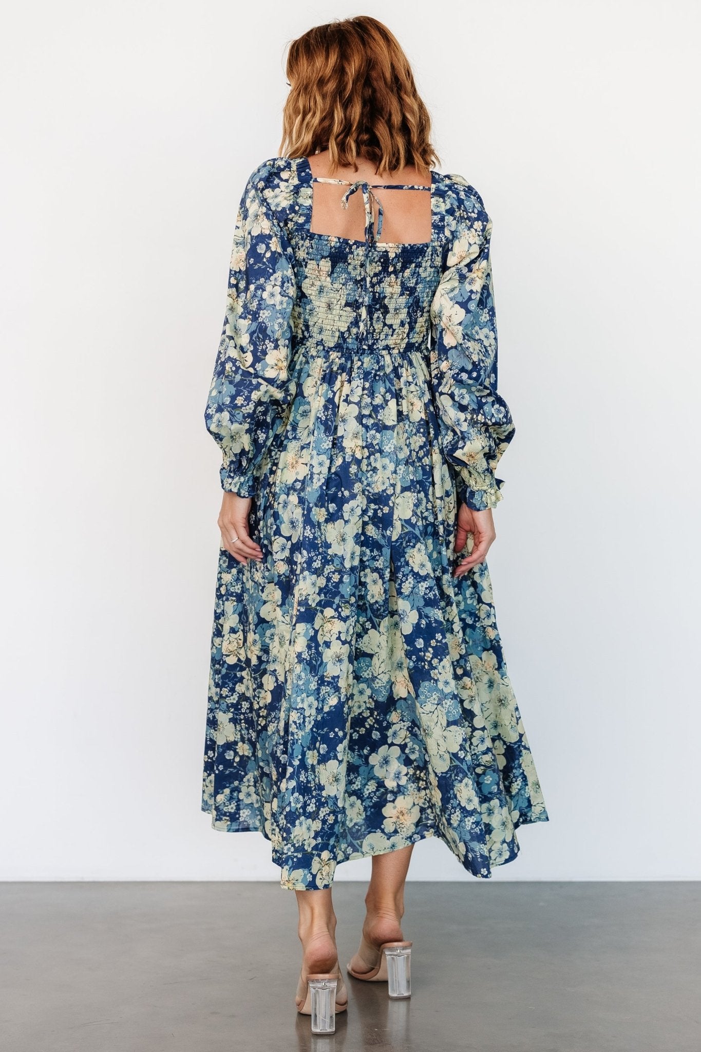 Twyla Dress | Blue + Cream Floral - Baltic Born