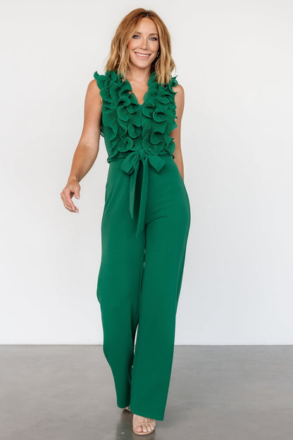 Tyra Ruffle Tank Jumpsuit | Green - Baltic Born