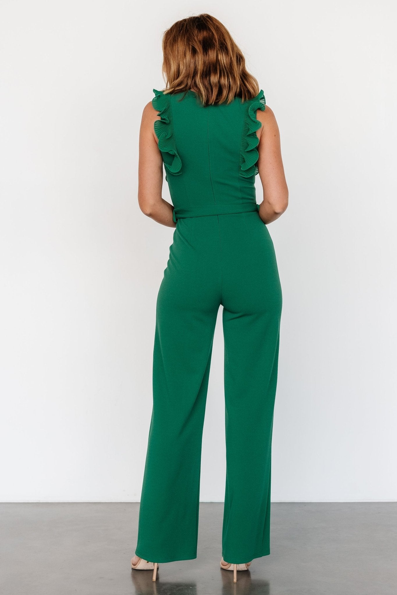 Tyra Ruffle Tank Jumpsuit | Green - Baltic Born