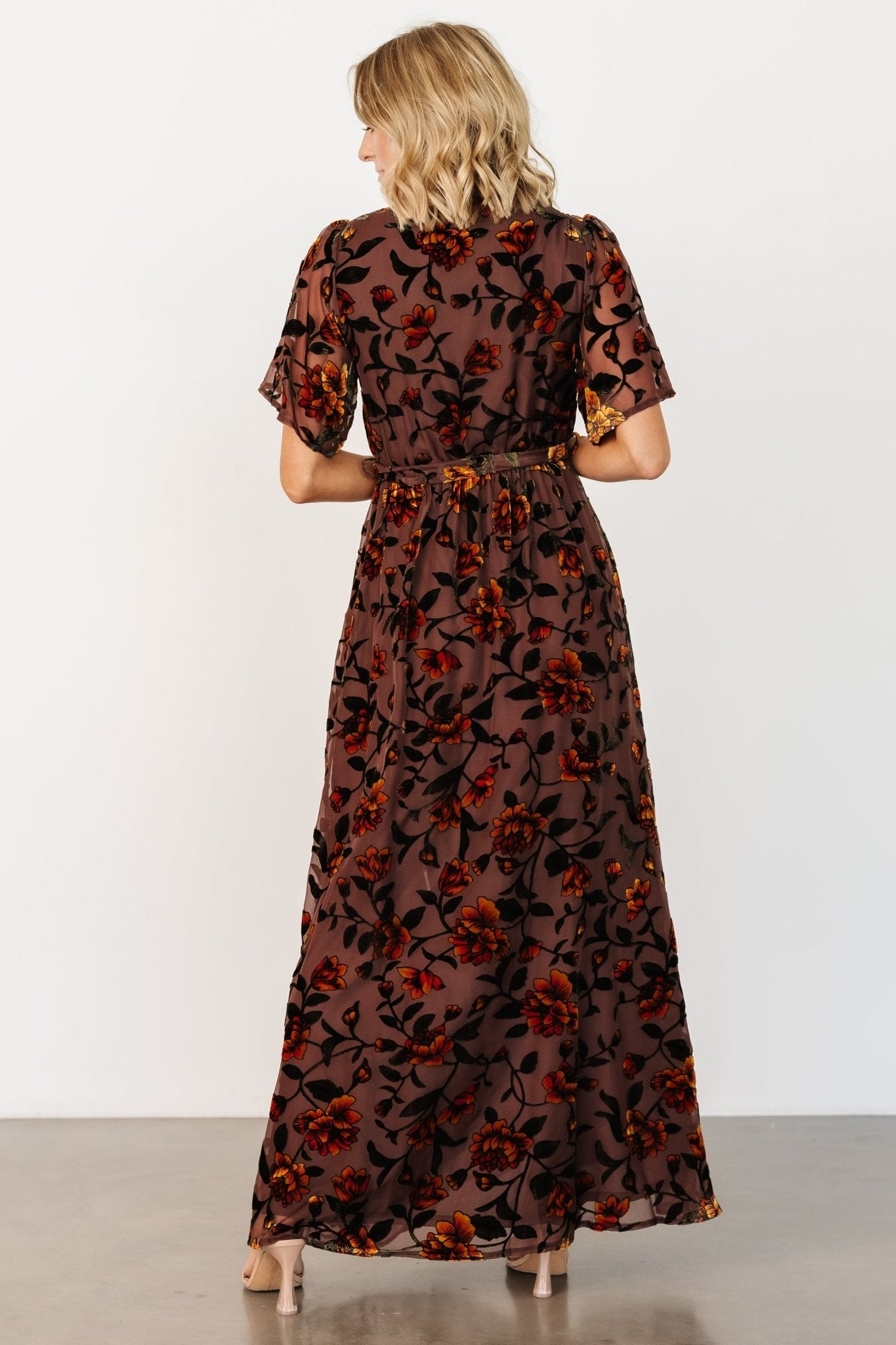 Uma Velvet Maxi Dress | Clove + Amber Floral - Baltic Born