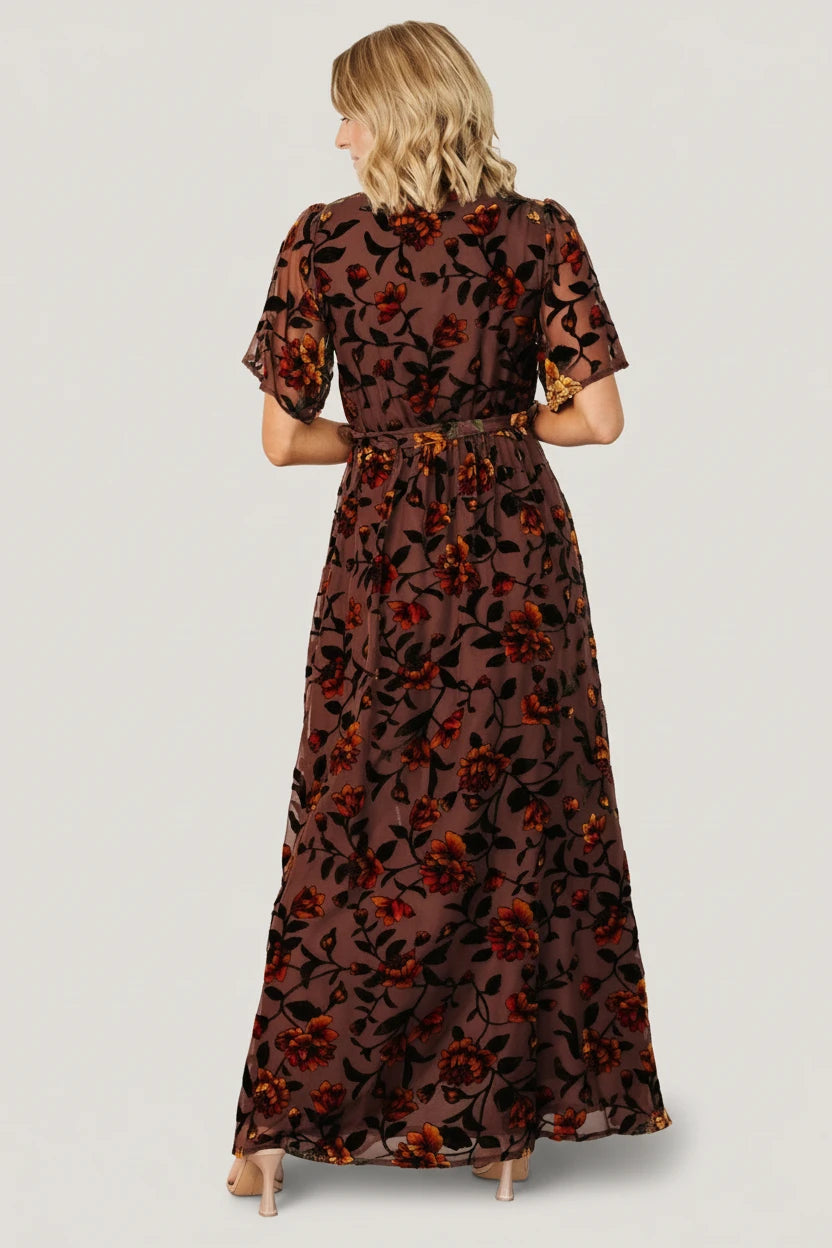 Uma Velvet Maxi Dress Clove Amber Floral | Baltic Born XL Uma Velvet Maxi Dress Clove Amber Floral | Baltic Born XL