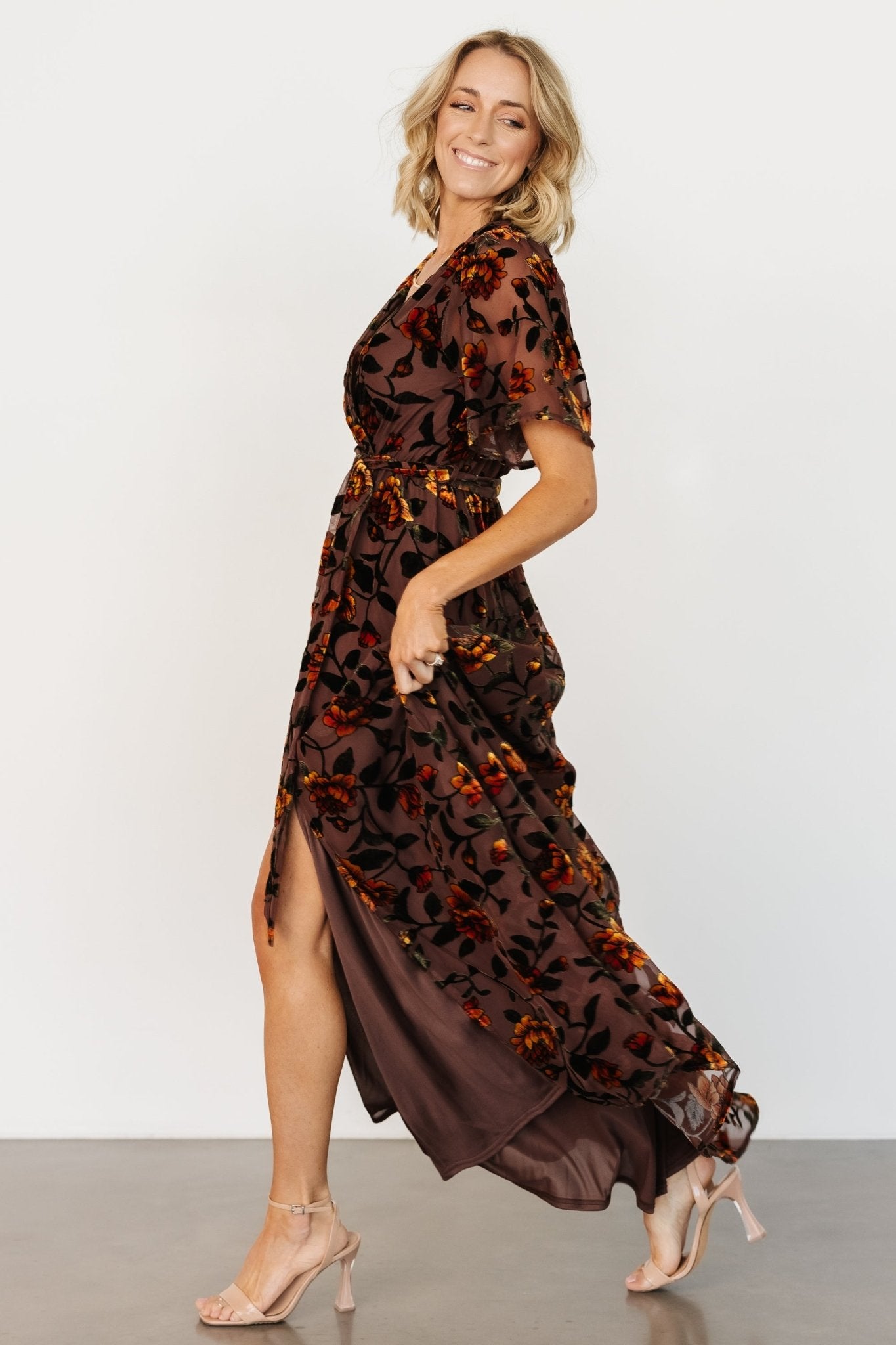 Uma Velvet Maxi Dress | Clove + Amber Floral - Baltic Born