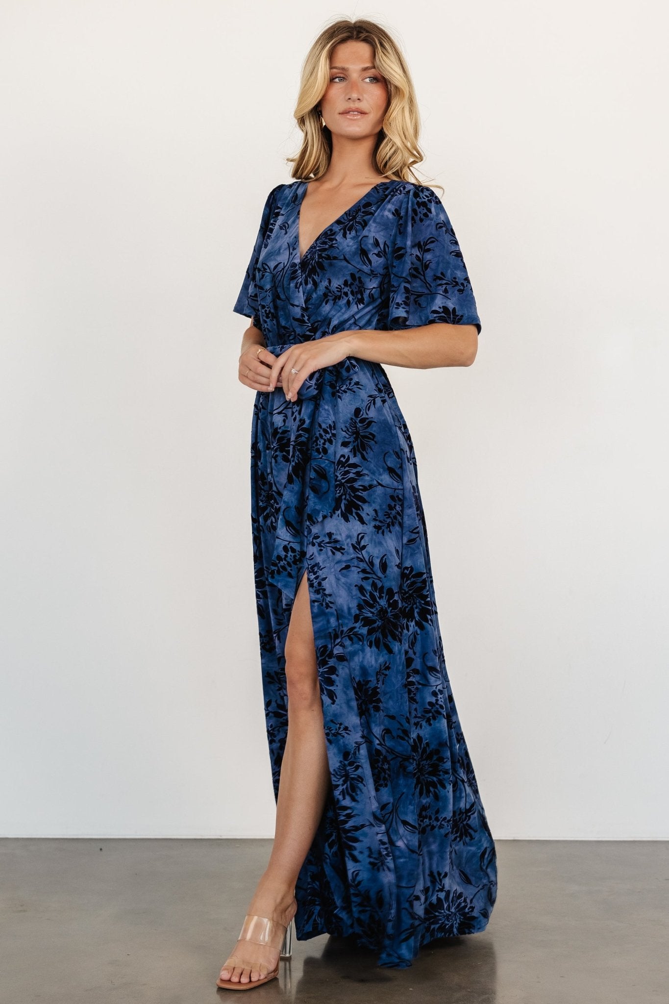 Uma Velvet Maxi Dress | Navy - Baltic Born