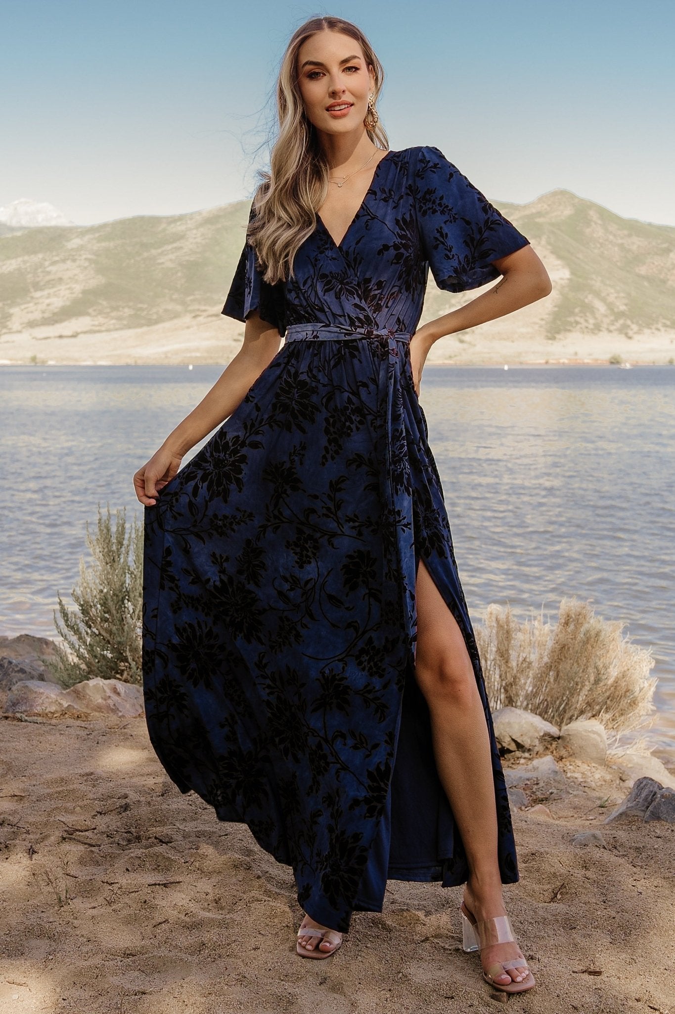 Uma Velvet Maxi Dress | Navy - Baltic Born