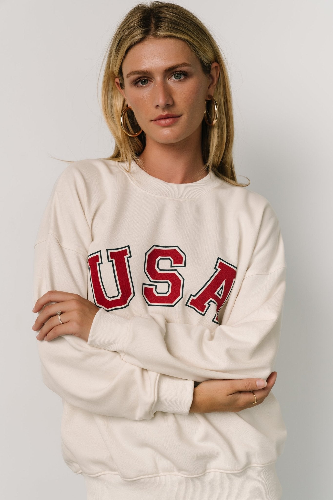 USA Oversized Sweatshirt | Ivory - Baltic Born